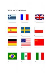 English Worksheet: Countries(Flags)