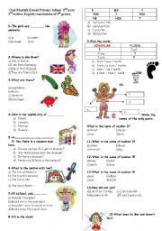 English Worksheet: test for beginners