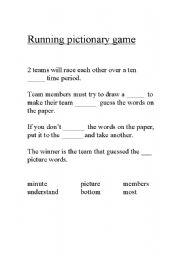 English Worksheet: Running pictation