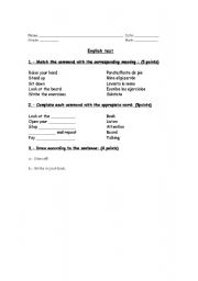 English worksheet: commands 