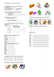 English worksheet: for fourth grade