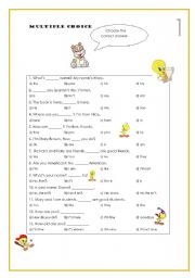 English Worksheet: Multiple choice exercises