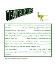 English Worksheet: Tyrannosaurus Rex Closure