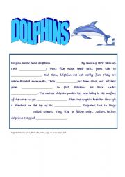 English worksheet: Dolphins Closure