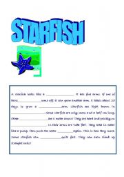 English Worksheet: Starfish Closure