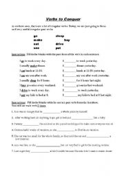 English worksheet: Verbs to Conquer