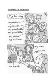 English Worksheet: my family