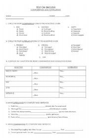 English Worksheet: Comparatives, Superlatives Worksheet