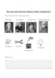 English Worksheet:  famous inventors