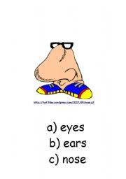 English worksheet: nose