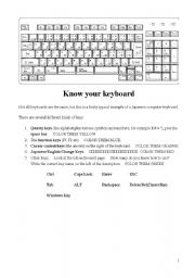 English worksheet: Know Your Keyboard