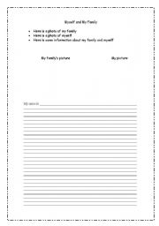 English worksheet: Myself and My Family