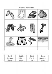 English Worksheet: Clothes Worksheet