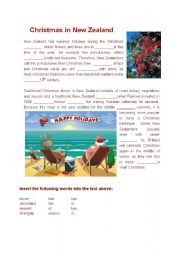 English Worksheet: Christmas in New Zealand