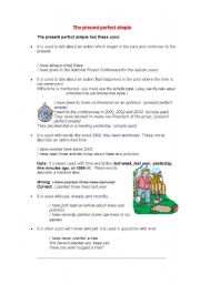 English Worksheet: Present Perfect theory and practice
