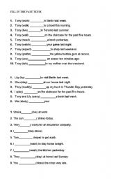 English worksheet: PAST TENSE