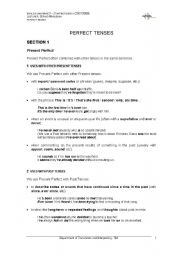 English Worksheet: perfect tenses