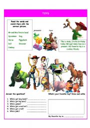 English Worksheet: Toys