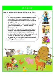 English Worksheet: On the farm