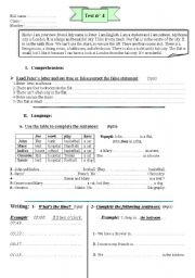 English Worksheet: review/test