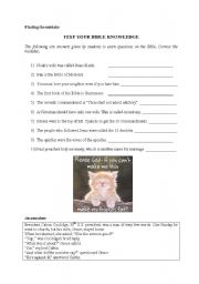 English worksheet: Test Your Bible Knowledge