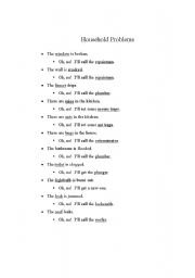 English worksheet: Household Problems