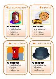 English Worksheet: BRITAIN GO FISH CARD GAME - set 2 - symbols