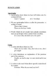 English Worksheet: Punctuation