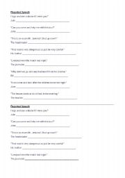 English worksheet: reported speech