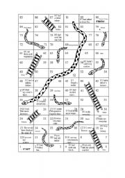 English Worksheet: snakes and ladders conditionals