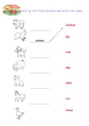 English Worksheet: Farm Animals - Easy