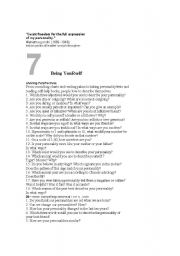 English worksheet: being yourself