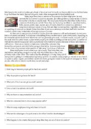 English Worksheet: Lunch in town