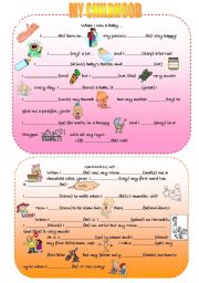 Childhood vocabulary and simple past