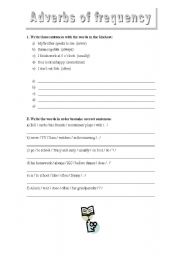 English worksheet: Adverbs of Frequency