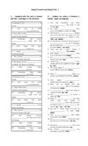 English Worksheet: Present Simple vs Past Simple