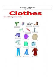 English worksheet: Clothes