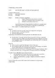 English worksheet: Complaining