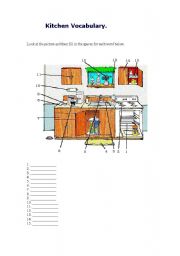 English Worksheet: Kitchen Vocabulary