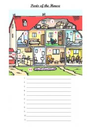 English Worksheet: Parts of the house