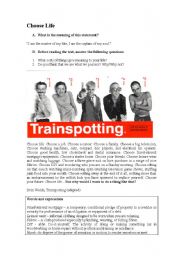 English Worksheet: Trainspoting