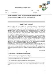 English Worksheet: A virtual World