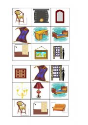 English Worksheet: Furniture Bingo