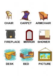 Furniture Bingo, cards