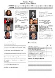 English Worksheet: Famous People