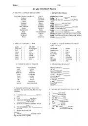 English Worksheet: Review