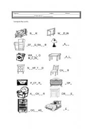 English Worksheet: Furniture