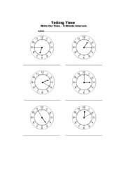 English worksheet: Telling time