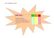 English worksheet: Students self assessment sheet