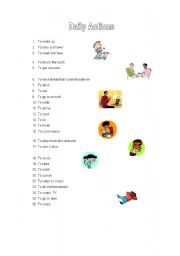 English worksheet: daily routine